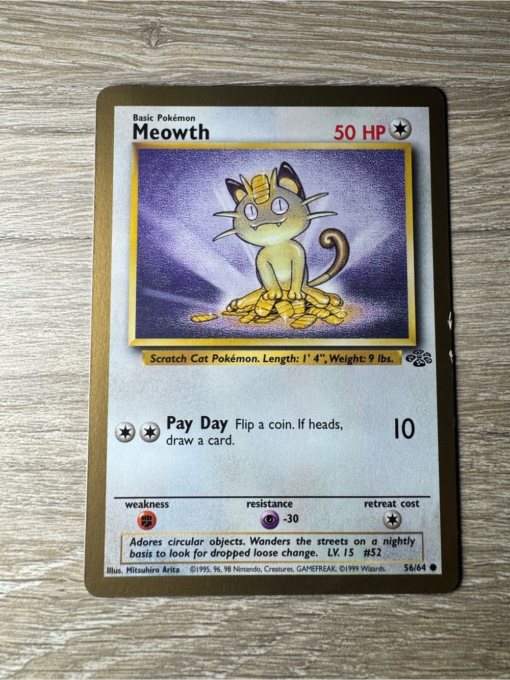Meowth #56/Gold Border/Pokemon Jungle